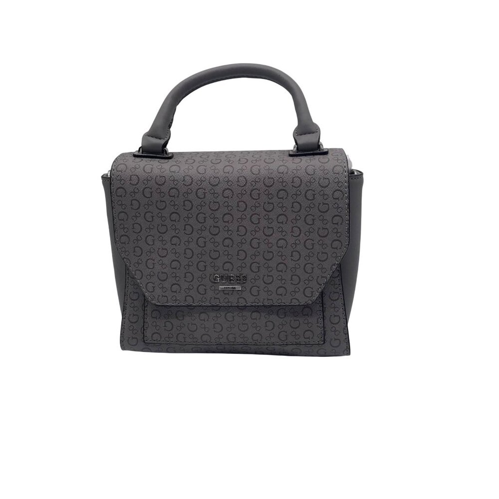 Guess Grey Faux Leather Canvas Shoulder Bag